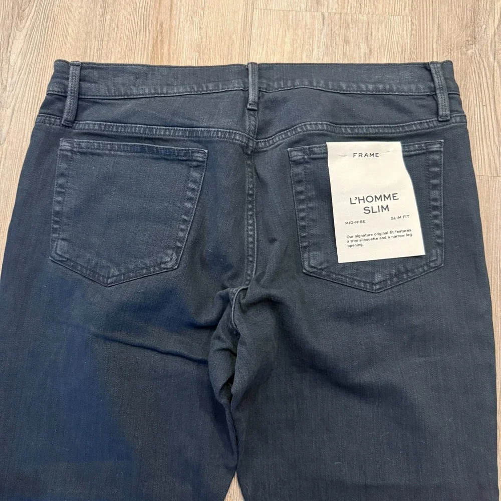 Frame Mens 36 L'Homme Slim Dark Wash Navy Jeans
